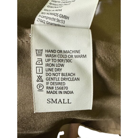 Neu Nomads Alka Dress Khaki Vegan Tencel Modal Long Sleeve Tiered Midi Small NWT - Picture 7 of 7